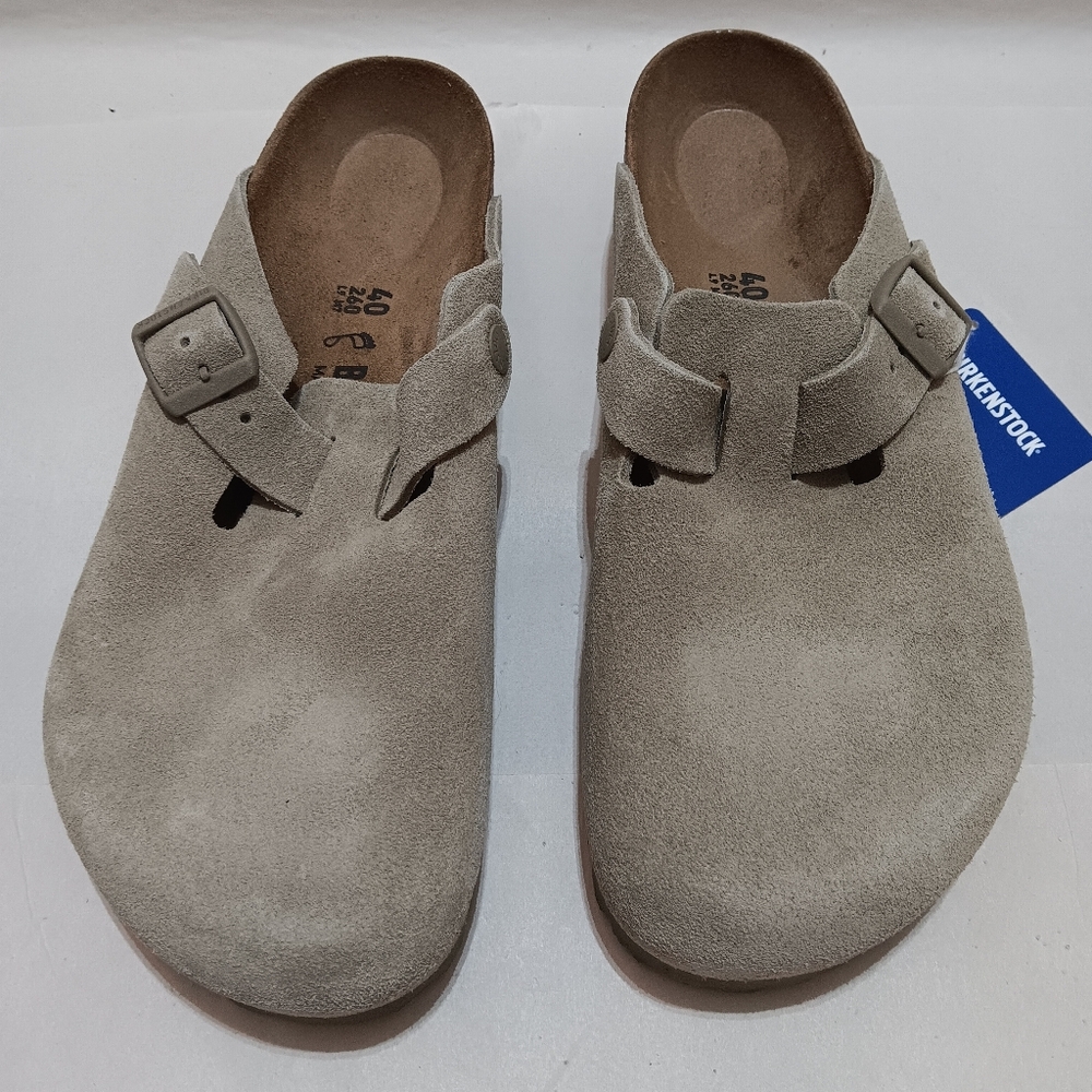 BIREKNSTOCK Boston Faded Khaki Size 40 (US L9, M7) 1025788 Regular Fit - Picture 2 of 9
